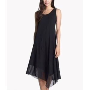 ⭐️Eileen Fisher Dress Size xs, Black Jersey Sleeveless Midi Summer